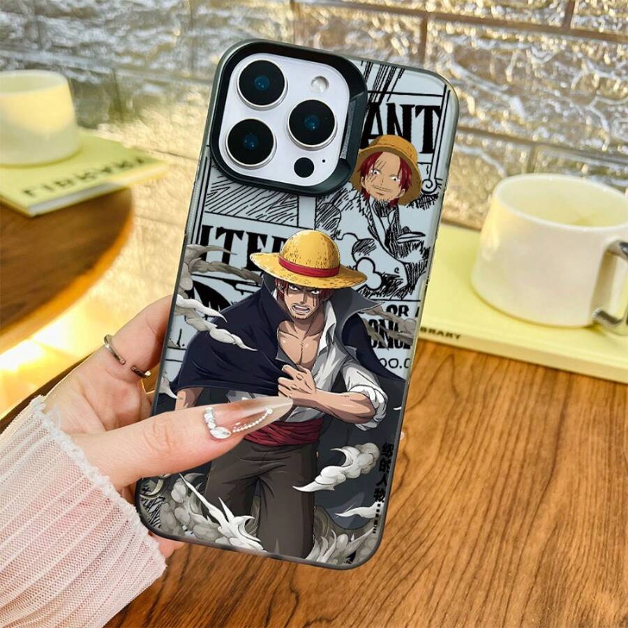Shanks Theme Pattern Phone Case Compatible With IPhone 17 Pro Max 17 Pro 17 17 Air 16 16 Pro 16 Pro Max 11 11 Pro Max 12 13 14 15 15 Pro Max Cute Cartoon Shockproof Anti-Drop Phone Case Mobile Accessories Cartoon Design High-Quality Printing UV Printing Technology Enthusiasts - 透黑 - 查看 1