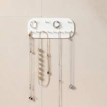 NewOrganizador de Joyas Paquete de 2 Soportes pared para Collar Soporte para Collar Colgante con 12 ganchos para Collares pulsera anillo Organizador de Joyería para mujeres y niñas Blanco - blanco - Ver 2