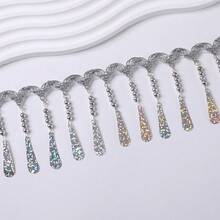 2Yard Tassel Sequins Pendant Webbing Gold Silver Lace Trim Fringe 8cm Dance Garment Decoration Tassels Band DIY Sewing Accessory - Multicolor - View 4