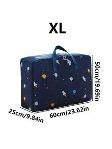 1pc Cat Pattern, Rocket Pattern, Small Fish Pattern Quilt Storage Bag With Large Capacity, Waterproof And Moisture-Proof, Organizing And Packing Clothes, Luggage Bags For Moving, And Quilt Bags - Blue - View 15