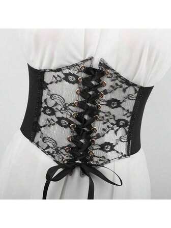 Cinturón de corsé con cordones de moda para mujer, estilo retro adecuado para uso casual y ocasiones especiales