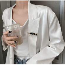 2/4 Pieces Faux Pearl Button Brooch For Women And Girls, Elegant Accessories, For Dresses, Pants, And Clothing, Pearl Waist Pin, Fixed Dress Skirt Waist Size Adjustment Buckle, Dress Pants Accessories - Multicolor - View 2