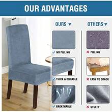 Kitchen Chair Covers - 2 + Stone Blue - View 5