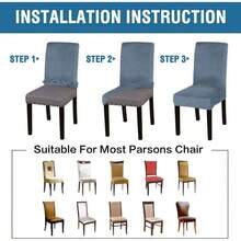 Kitchen Chair Covers - 2 + Stone Blue - View 6