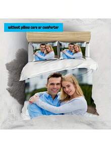 Customized Photo Duvet Cover Set With Zipper Closure - Digital Print Polyester Bedding Set With 2 Pillowcases, Tear-Resistant, Machine Washable, Personalized Gift - No Duvet Insert, Cartoon Theme Washable,Lightweight,Breathable, Cozy,Comfortable,Warm,Soft,Simple Custom,Unique,Personalized Ideal Gifts For Him,Ideal Gifts For Her,Ideal Gifts For Boyfriend,Ideal Gifts For Girlfriend,Ideal Gifts For Dad,Ideal Gifts For Mom,Ideal Gifts For Friends,Ideal Gifts For Family Him,Her,Boyfriend,Girlfriend,Dad,Family,Mom,Friends For Anniversaries,For Graduation,For Housewarming,For Weddings,For Birthdays Sofa,Bed,Car,Tea Room,Bedroom,Living Room - Multicolor - View 5