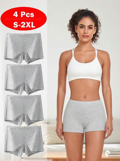  4 Pcs Wirarpa Ladies Cotton Boxer Briefs Women's Boyshort Panties Underwear With Cotton Crotch