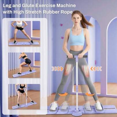 Multi-Functional Ski Machine, Height-Adjustable Ski Machine Trainer, Simulated Ski Trainer, Fitness Equipment For Leg And Pelvic Floor Muscle Training, Full-Body Fitness Training, Core Strength, Balance Training - Space-Saving Design, Suitable For Home, Gym, Pilates, Yoga, Christmas Gift, Purple.