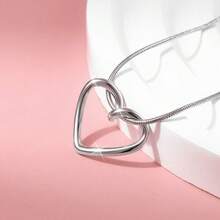 1 Stück 925 Sterling Silber Cut Out Herz Anhänger Halskette, minimalistischer & eleganter Stil geeignet für Alltag, Party, Urlaub. Tolles Geschenk für Familie, Freunde, Weihnachten, Valentinstag, Geburtstag