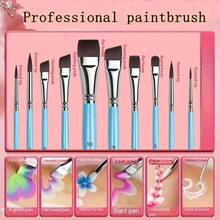 10pcs Body Art Brush Set - Hypoallergenic Nylon Bristles For Face/Body/Nail Painting | Multi-Angle Tips With Dual-Texture Design, Ideal For SFX Makeup, Bridal Henna & Costume Parties,Back To School,School Supplies - Multicolor - View 15