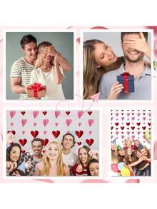 3pcs 150cm Valentine's Heart Garland Decoration 3D Hanging String Garland Ornament For Valentine's Day,Wedding,Anniversary Proposal Birthday Party Decor Supplies