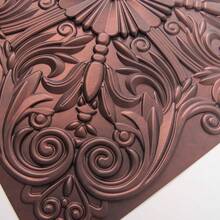 Decorative Ceiling Tile 2x2, Lay In Ceiling Tile 24x24 Pack Of 12pcs Spanish Floral In Matt White - 24吋x24吋+古銅色 - 查看 9