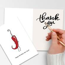 Perfect Birthday Card For Him/Her - Funny & Creative Cartoon Plant Design, English Text, Daily Office Supplies - A - View 7