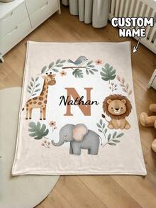 1pc Personalized Blanket, Lightweight Throw Blanket, Birthday, Cozy Earth Tones, Gift, Decor, Heirloom Quality - Multicolor - View 7