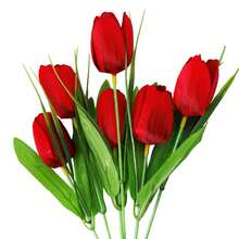 1 ramo de tulipanes artificiales - Rojo - Ver 1
