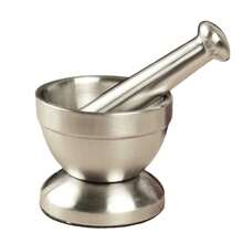 Stainless Steel Mortar And Pestle With Brush,Pill Crusher,Spice Grinder,Herb Bowl,Pesto Powder - Silver - View 8