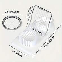 1pc Stainless Steel Egg Slicer With Plastic Handle - Manual Handheld Kitchen Tool For Precise Cutting Of Eggs, Fruits And Vegetables - Durable And Easy To Clean Design, Suitable For Home And Restaurant Use, Restaurant Kitchenware | Manual Egg Cutter | Durable Plastic Handle