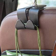 2-Pack Car Seat Headrest Hooks, Coat Hanger Organizer, Universal Type, Suitable For Handbags, Wallets, Coats, And All Car Models. Black,Phone Stand - Black - View 5