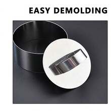 3pcs Mousse Cake Mold Set - Base, Pusher, Round & Heart Shaped Molds, Baking Tools