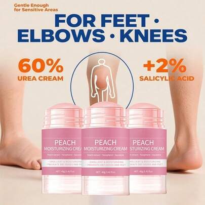 3-Pack Peach-Scented Chapped Heel Cream-This Foot Cream Is Suitable For Moisturizing Rough, Dry, And Cracked Hands, Elbows, Feet, And Heels, And Has Exfoliating And Repairing Effects.