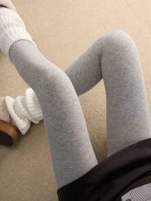 1条200克柔软磨毛薄款罗纹紧身裤，高腰显瘦保暖打底裤，女士秋冬款 - 200G-薄絨 - 查看 8