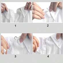 Elásticos prémium para camisa de vestido, extensores de cuello, extensor de cuello invisible cómodo y premium, agrega 2,5 cm instante, extensores de botones para camisas de vestir de hombre(Plata 10 Piezas) - Multicolor - Ver 9