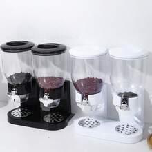 Dry Food Storage Container Dispenser, Plastic Cereal Dispenser With Flip Lid, Reusable Round Multi-Purpose Snack, Cereal And Nut Organizer Box - Multicolor - View 7