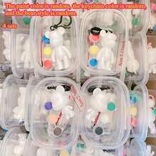 1/4/8件套创意DIY钥匙扣吊坠套装，含液体颜料，泰迪熊钥匙扣套装，送给朋友的贴心礼物，可作包包钥匙扣、汽车挂件、生日礼物、派对礼品、节日礼物、墙面装饰、珠宝配件、桌面装饰 - 彩色 - 查看 6