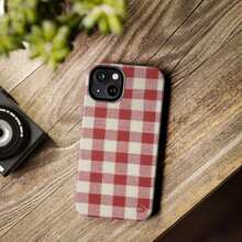 1 Pcs Red White Checks Phone Case, Suitable For 17 Pro Max/17 Air/ 16 Pro MAX/15 Pro Max/14 Pro/13 Pro/12/11, Personalized Phone Case For Men And Women,They Are Excellent Gifts For Girlfriends, Boyfriends And Family Members For Christmas And Halloween. - 黑色 - 查看 4