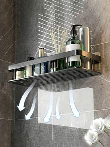 两件套浴室置物架，防锈抛光金属壁挂式收纳架，适用于浴室、卫生间、梳妆台、淋浴房，节省空间，可收纳洗发水、护发素等物品，也适用于浴室、梳妆台和厨房。 - 彩色 - 查看 11