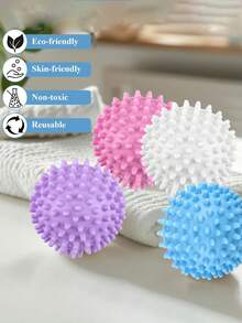 Gói 5 quả bóng sấy quần áo có thể tái sử dụng, loại bỏ vết bẩn, chống xù lông, chuyên dụng cho một số loại vải, không cần điện, loại bỏ xơ vải, làm mềm vải, giảm nhăn và tĩnh điện, ngăn ngừa rối quần áo trong gia đình và tiệm giặt là tự phục vụ, có nhiều màu sắc - Nhiều màu - Xem 3