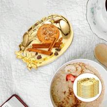 12pcs Golden Dessert Serving Tray Lightweight Break Resistant Multi Purpose Fruit Snack Platter Candy Storage Plate Dried Food - Multicolor - View 4