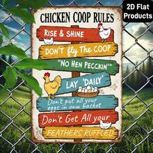 2D Flat, 1pc Vintage Rustic Wooden Sign - Funny Farm Decor "Don't Fly Out Of The ", Good Morning Mood, No Pecking, Lay Eggs Daily, Don't Mess Up The Feathers - Farmhouse Style Wooden Wall Art, Indoor/Outdoor Use, Farmhouse Kitchen, Barn Or Birthday Gift - Pre-Drilled Holes For Easy Hanging, Decor, Indoor Outdoor Sign, Amusing Typography, Distressed Finish, Barn Decor, Great Gift, 2D Flat - Multicolor - View 2