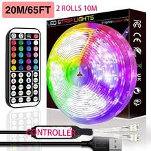 NBBUFF RGB LED-ljusslinga, med 44-knappars fjärrkontroll, kan justera färg och ljusstyrka, längden kan kapas, mycket enkel att installera, LED-lampor lämpliga för heminredning, festivalstämningsbelysning, feststämningsbelysning, rolig väggdekoration Halloween-dekoration present