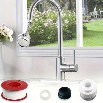 Universal Kitchen Faucet Adapter, 360° Rotatable Kitchen Faucet Extension Sprayer Head, Faucet Extender For Kitchen Faucet Aerator, Fits 22mm-24mm Faucets (3-Mode Faucet + Hose + Universal Connector + Conversion Thread + Tape + Spare Gasket, Random Color Of Accessories)