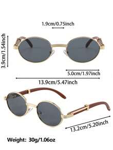 1副几何铜色小无框全框染色镜片百搭街头朋克经典酷炫男士时尚眼镜，适合海滩派对户外旅行装饰