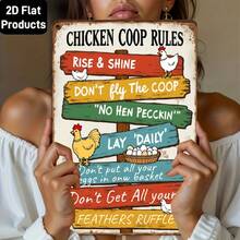 2D Flat, 1pc Vintage Rustic Wooden Sign - Funny Farm Decor "Don't Fly Out Of The ", Good Morning Mood, No Pecking, Lay Eggs Daily, Don't Mess Up The Feathers - Farmhouse Style Wooden Wall Art, Indoor/Outdoor Use, Farmhouse Kitchen, Barn Or Birthday Gift - Pre-Drilled Holes For Easy Hanging, Decor, Indoor Outdoor Sign, Amusing Typography, Distressed Finish, Barn Decor, Great Gift, 2D Flat - Multicolor - View 6