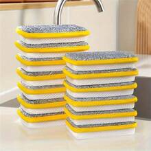 10片装，厨房洗碗海绵，不伤锅刷，家用双面清洁海绵，百洁布，厨房擦洗海绵，清洁用品，清洁工具，圣诞用品 - 彩色 - 查看 9
