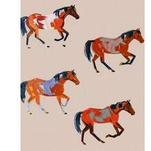 1pc Vintage Poster, Tribute To Cowgirl Poster, Watercolor Horse Pattern Wall Art Print, Fashionable Western Decor, Minimalist Wall Painting, Cute Apartment Decoration, Cowgirl Art, Frameless Or Framed Wall Decor - Multicolor - View 1