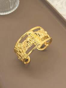 不锈钢手链，休闲女士手链，饰有贝壳、海星、花朵、蝴蝶图案 - 金色 - 查看 10