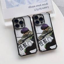 Funda de teléfono de diseño de personaje de dibujos animados de anime monstruo púrpura para iPhone 16 15 14 13 12 11 Pro Max X XR XS MAX 8 7 Plus, a prueba de golpes, transparente, suave, cubierta trasera - Mezcla de colores - Ver 4