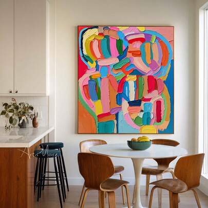 1 st oramad abstrakt flicka canvastavla, perfekt för sovrums- och kontorsinredning, unik present