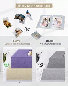 1pc Photo Album 4x6in With 100 Pockets,Slip-In Picture Albums,Linen Cover Memory Book With Front Window,White Page Vertical Photo Book For Wedding,Family,Anniversare,,Vacationi - Beige - View 5