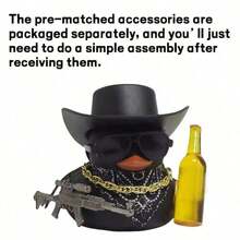 1pc Cute Beer Duck Design Car Decor Set, Vintage Style Cool Black Duck Statue Ornament, Collectible Small Figurine, Suitable For Car Dashboard/Motorcycle/Bicycle Decoration | Adorable Car Interior & Exterior Accessory