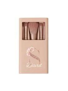 5 pièces/set Ensemble de pinceaux de maquillage portable personnalisable avec miroir, lettres de A à Z, imprimé avec un motif floral simple, ensemble de pinceaux de maquillage en boîte, pinceau de maquillage multifonction avec boîte à miroir, mini stylo de maquillage multifonction, pinceau de fond de teint - multicolore - Voir 30