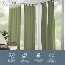 Home Fashions 026865643039 Panel de Cortina Sencillo con lengüeta sólida, para Interiores/Exteriores, , 52" x 84", 1, 1(132.1An x 274.3Al cm (1 Paneles) Verde) - Multicolor - Ver 2