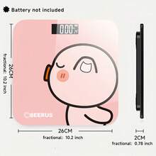 数字体重秤，卡通造型浴室秤，家用体重秤，可连接手机应用程序查看各种身体数据，最大称重396磅。 - 彩色 - 查看 9