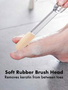 1 pieza Cepillo de acero inoxidable para pies, cepillo de doble cara con cerdas suaves de goma - Multicolor - Ver 7