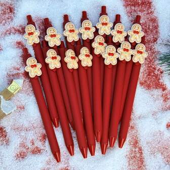 Christmas Series Ballpoint Pen, Creative Personalized Black Ink Pen, Smooth Writing, 0.5mm Refillable, Suitable For Study Pen, Office Pen, Holiday & Party Gift, School Supplies, Writing Pen, Ballpoint Pen, Student Pen