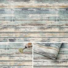 1 rollo de papel tapiz autoadhesivo y desprendible con patrón de grano de madera rústico azul, película decorativa de madera retro para paredes y muebles, fácil de limpiar - Celeste - Ver 13