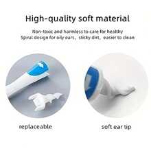 TYUI Ear Wax Remover Soft Silicone Cleaning Tool Earwax Removal With 16 Replacements Heads Easy To Remove Ear Wax Removal Tool Reusable Earwax Removal Tool Care Soft Spiral Ears Cares Health Tools Cleaner - như hình ảnh - Xem 6